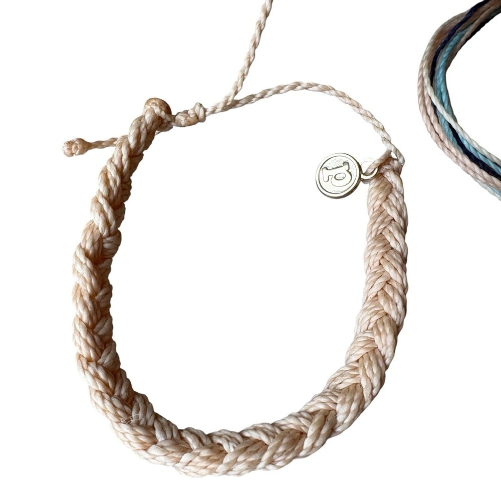 Pura Vida Set of 5 String Bracelets Braided Mult-Strands Beach Tropical Tone - Picture 3 of 13